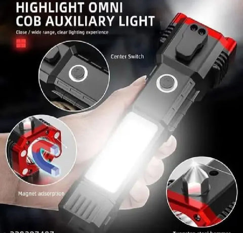 8-in-1 LED Portable Rechargeable Flashlight
